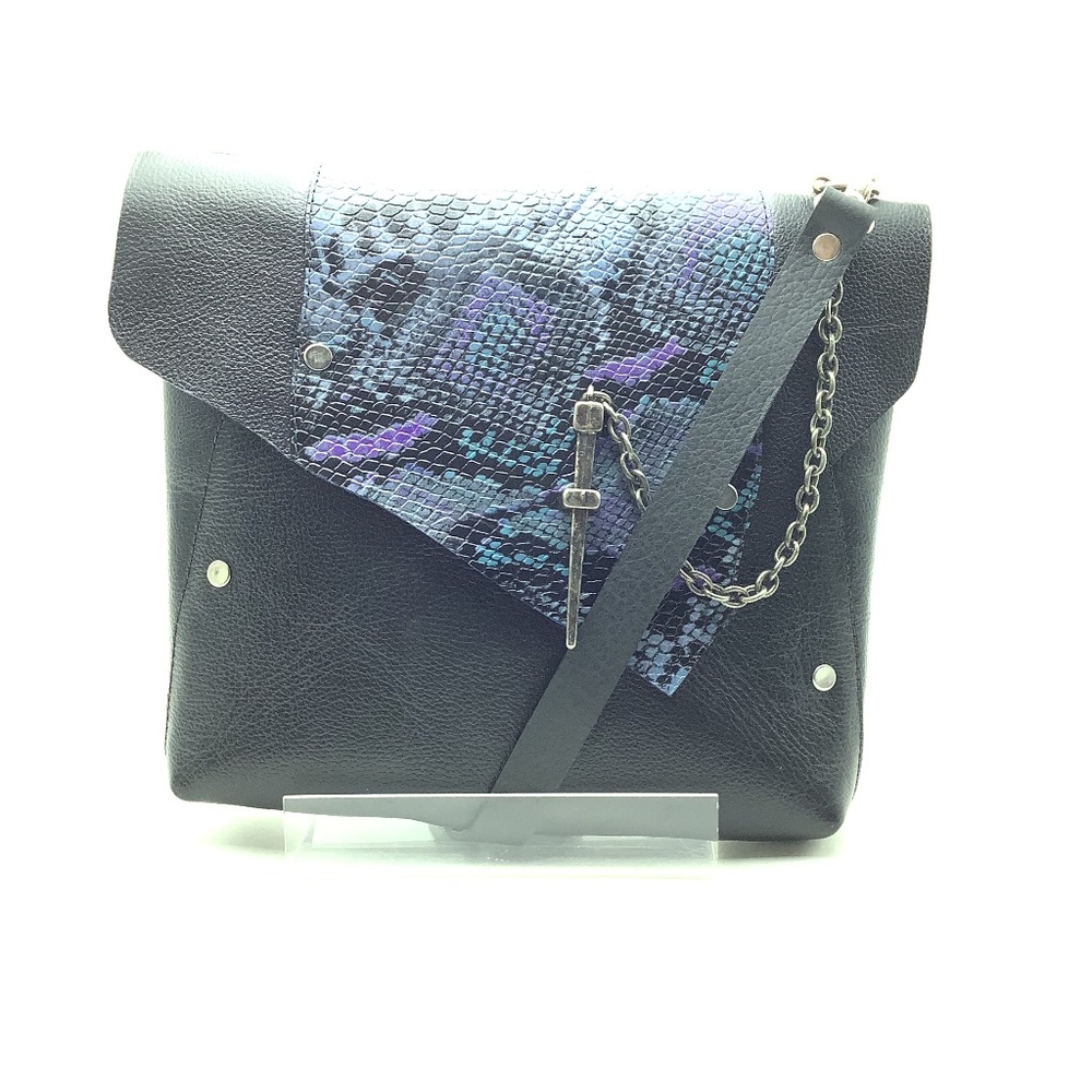 Aleja Avila Python Print Leather Crossbody Bag
